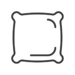 Simple logo in outline style of cushion