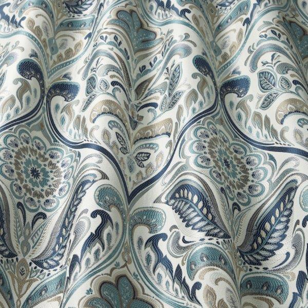 Hidcote Prussian floral paisley fabric