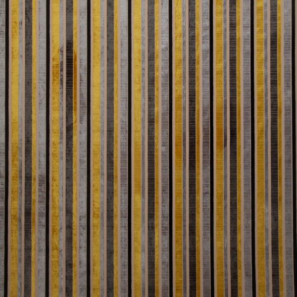 Imperio stripe fabric in charcoal and yellow gold