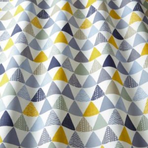 Pyramid print fabric in ochre