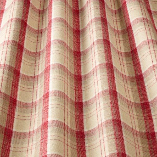 Checked red and cream fabric Lana in cherry wave